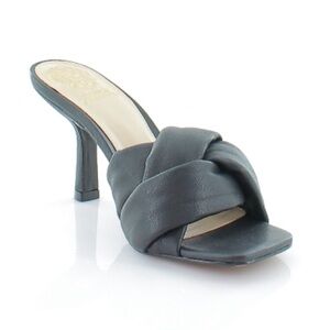 Vince Camuto Joirana Leather Knot Toe Black Heel Mule Size 7.5